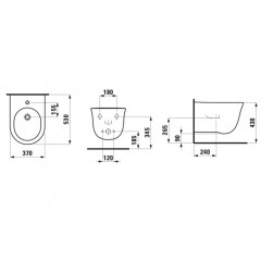 Laufen New Classic Биде подвесное 530х370х430 мм, с 1 отв под смеситель, цвет белый матовый