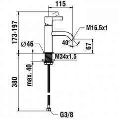 Laufen Kartell Смеситель для раковины, на 1 отв., без донного клапана, излив 115мм, цвет: хром