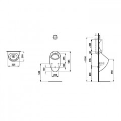 Laufen Alessi One Писуар 325х290х585мм, с покр. LLC, цвет: белый (крышка приобретается отдельно)