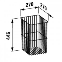Laufen Base бельевая корзина для высоких шкафов 270x270x450 мм