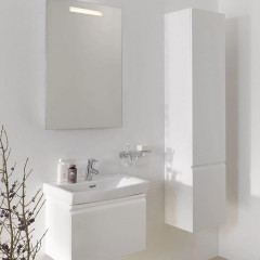 LAUFEN PRO S Высокий шкафчик LAUFEN PRO, 4 стеклянные полочки, механизм мягкого закрывания, петли слева, цвет глянцевый белый