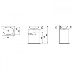 Laufen New Classic Раковина-чаша овальная 500х450х135 мм, без отв под смеситель, с переливом, цвет белый LCC, с покрытием LAUFEN Clean Coat