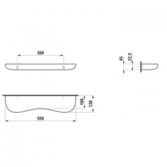 LAUFEN Florakids Полка "облако" подвесная керамическая 550x130x55 мм, белый и зеленый