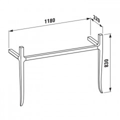 Laufen New Classic Консоль деревянная под раковину 1180х320х820 мм, цвет орех (для раковины 813858) (Привезем за 3 недели!)