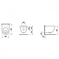 LAUFEN Pro Унитаз подвесной с полочкой 530x360x350 (430) мм, цвет белый