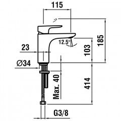 Laufen Cityplus смеситель для раковины однорычажный, фиксированный излив 115 мм, без донного клапана, цвет хром