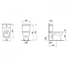 Laufen Pro Унитаз-компакт напольный,70х36х42 см, выпуск горизонтальный, для бачка 82695.1/2/3/5, цвет белый