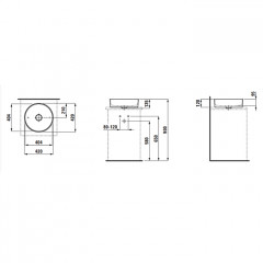 Laufen Kartell Раковина-чаша 420х420х120мм без перелива, без отв. под смеситель, цвет: серый матовый