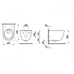 Laufen New Classic Унитаз подвесной безободковый 530х370х430 мм, цвет белый
