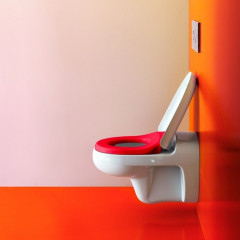 LAUFEN Florakids Сиденье для унитаза 8.2003.1, цвет белый/красный softclose