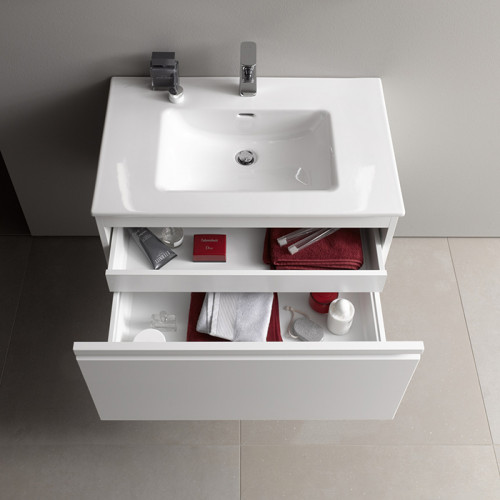 Laufen PRO S комплект: шкафчик с раковиной на 1 отв, 800х500х460 мм, с раковиной Slim 800 мм, 1 внутр. ящик, вкл.орган.для ящика, белый глянцевый