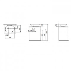 Laufen Palomba Раковина-чаша 520х380х130мм без перелива, без отв. под смеситель, цвет: белый