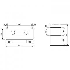 Laufen SONAR шкафчик под раковину, 1175х455х340 мм, 1 ящик, с отв.в центре, для 812340, 812341, 812342, 812343, медь и черный мрамор