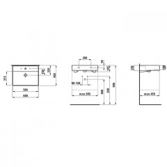 Laufen Kartell Раковина 600х460х120мм без отв. под смеситель, цвет: белый матовый