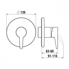 Laufen VAL Смеситель для душа скрытого монтажа, для установки с Simibox, хром