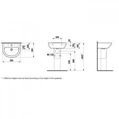 Laufen Pro Раковина 55х44х16 см,подвесная с 1 отв. под смеситель по центу, c переливом, цвет: белый
