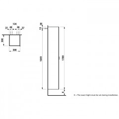 LAUFEN Space Шкаф высокий с фронтальным зеркалом 300x300x1700 мм, петли слева, белый матовый