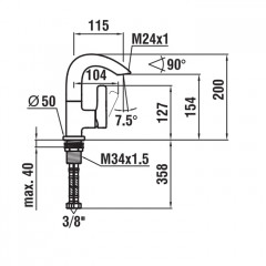 Laufen Curveprime Смеситель для раковины, цвет хром