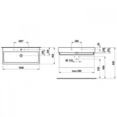 Laufen Living City Раковина 1000х460х140мм без отв. под смеситель, цвет: белый