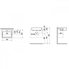Laufen Living City Раковина 550x460х140мм, полувстр. без отв. под смеситель, полувстраив., цвет: белый