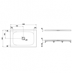 Laufen Solutions Поддон прямоугольный ультратонкий , из материала Marbond 1400х900х38 мм, d90мм, цвет белый (продаем с сифоном 2.9512.7.000.000.1)