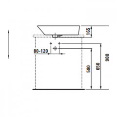 Laufen Palomba Раковина-чаша 600х400х130мм без отв. под смеситель, цвет: белый