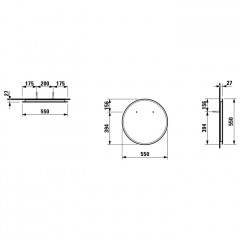 Laufen Frame 25 зеркало 550x23x550 мм, круглое