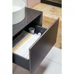 Laufen SONAR шкафчик под раковину, 1175х455х340 мм, 1 ящик, с отв. справа, для 812340, 812341, 812342, 812343, титан и черный мрамор