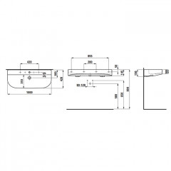 LAUFEN SONAR Раковина 1000x420x145 мм., без отв для смесителя, с переливом, цвет белый (ВРЕМЕННО не поставляем!)