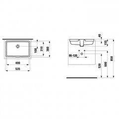 Laufen Living City Раковина 545х360х155мм без отв. под смеситель, встраив снизу, цвет: белый