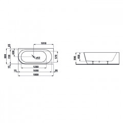 Laufen Pro Ванна 180x80 угловая правая без слива-перелива, композит Marbond, цвет белый
