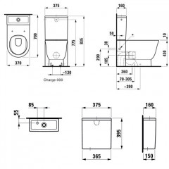 Laufen New Classic Унитаз моноблок безободк70х37х43см, выпуск универс, с боков отвер-ми для внешнего нижнего подвода воды, цвет бел (Привезем за 3нед)