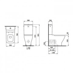 Laufen Palace Унитаз моноблок 700х360х475 мм, выпуск универсальный, ,цвет белый