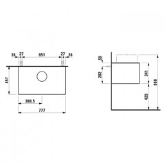 Laufen SONAR шкафчик под раковину, 775х455х340 мм, 1 ящик, с отв. в центре, для 812340, 812341, 812342, 812343, золото и черный мрамор