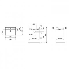 Laufen Kartell Раковина 600х460х120мм без отв. под смеситель, цвет: белый