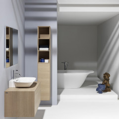 LAUFEN BOUTIQUE Тумба под раковину 900x500x430 мм., 1 ящик, с отверстием для раковины по центру, цвет светлый дуб
