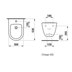 Laufen Pro Биде подвесное 53x36см, с 1 отв. под смеситель, без боковых отверстий для подвода воды, цвет: белый (со склада продаем с унитазом PRO!)