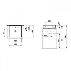 Laufen Kartell Раковина 500х460х120мм с 1 отв. под смеситель, цвет: белый