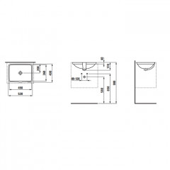 LAUFEN Pro Раковина встраиваемая 49х36х17 см, без отв под смеситель, необработанный нижний край, цвет белый