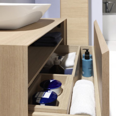 LAUFEN BOUTIQUE Тумба под раковину 900x500x430 мм., 1 ящик, с отверстием для раковины по центру, цвет светлый дуб