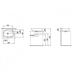 Laufen Palomba Раковина-чаша 600х400х130мм с 1 отв. под смеситель, с покр. LLC, цвет: белый (Привезем за 3 недели!)