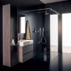 LAUFEN Space Шкаф высокий с фронтальным зеркалом 300x300x1700 мм, петли слева, темный вяз