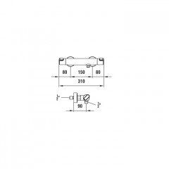 Laufen Citypro смеситель для душа, настенный, термостатический, с одним выходом, без аксессуаров, цвет хром