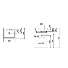 Laufen Living City Раковина 500х460х140мм с 1 отв. под смеситель, цвет: белый