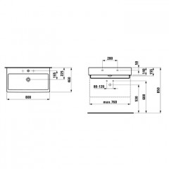 Laufen Living City Раковина 800х460х140мм без отв. под смеситель, цвет: белый