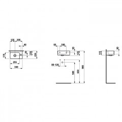 Laufen VAL Мини-раковина, полка справа, 340x220x115 мм, отверстие для смесителя,справа, белый