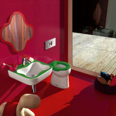 LAUFEN Florakids Раковина подвесная 450х410х140 мм,с 1 отв под смеситель, цвет белый/зеленый