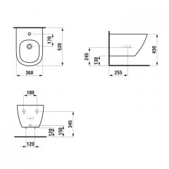 LAUFEN Lua Биде подвесное 520*360 мм, цвет белый глянец