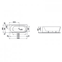 Laufen Pro Ванна 180x80 угловая левая без слива-перелива Marbond белая
