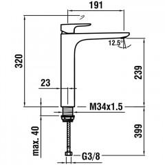 Laufen Cityplus смеситель-колонна для раковины однорычажный, фиксированный излив 190 мм, с донным клапаном, цвет хром